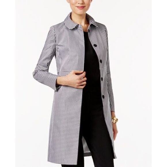 Anne Klein Jackets & Blazers - Anne Klein Black Whute Gingham Long Line Jacket Size M Medium